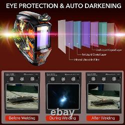 TRQWH True Color Welding Helmet Auto Darkening Solar Light & Welding Backpack