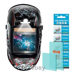 TRQWH Welding Helmet Solar Powered Auto Darkening True Color & Peaked Caps Set