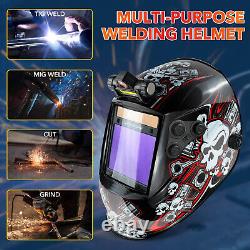 TRQWH Welding Helmet Solar Powered Auto Darkening True Color & Peaked Caps Set