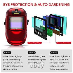 TRQWH Welding Helmet Solar Powered Auto Darkening True Color & Welding Backpack