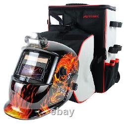 TRQWH Welding Mask Auto Darkening Light Solar True Color & Welding Backpack