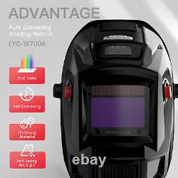 True Color Auto Darkening Welding Helmet/Hood TIG MIG ARC with Fan&Light Welder