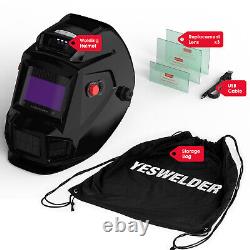 True Color Auto Darkening Welding Helmet/Hood TIG MIG ARC with Fan&Light Welder