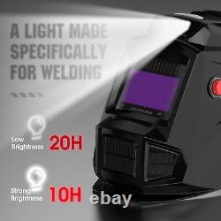 True Color Auto Darkening Welding Helmet/ Hood with Fan and Light, 4 Arc Sensor