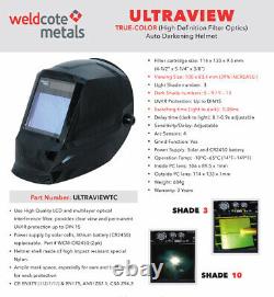 Weldcote Metals Ultraview Auto Darkening Welding Helmet Shades 5-9 and 9-13