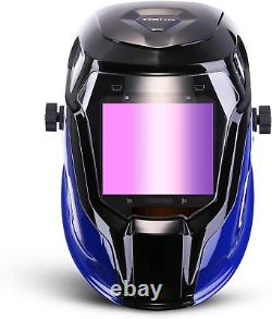 Welding Helmet Auto Darkening Solar Powered Professional Welding Mask 980E Blue