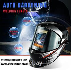 Welding Helmet Auto Darkening with Side View Panoramic 180° Large Viewing Tru