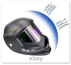 Welding Helmet Side Window Mask Internal Adjustment Battery Solar Big View 360°