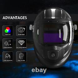 Welding Helmet With Light Large Viewing Auto Darkening Mask TIG MIG Welder Black