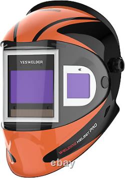 YESWELDER Panoramic View Auto Darkening Lens Welding Helmet with Side View, 6 Ar